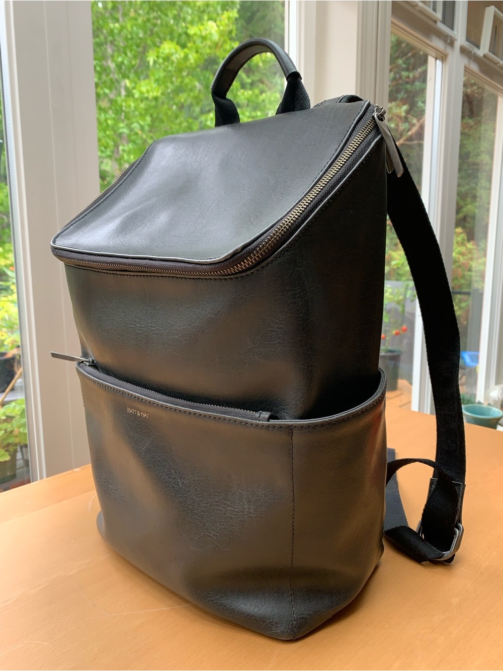 Matt & Nat Vintage Dean Vegan Leather Backpack Black Structured Laptop Bag